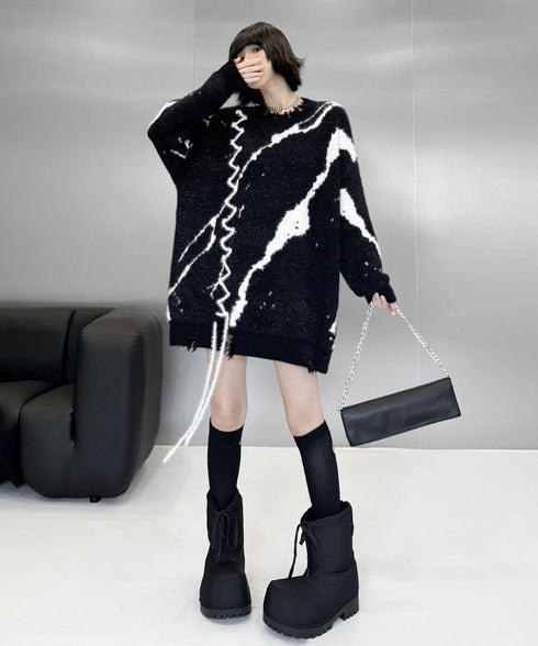 Zigzag Brush Knit Top